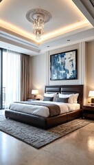 Luxury bedroom interior design.