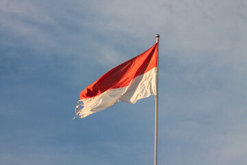 Indonesian Flag, The Red and white Flag, national symbol of Indonesia.	
