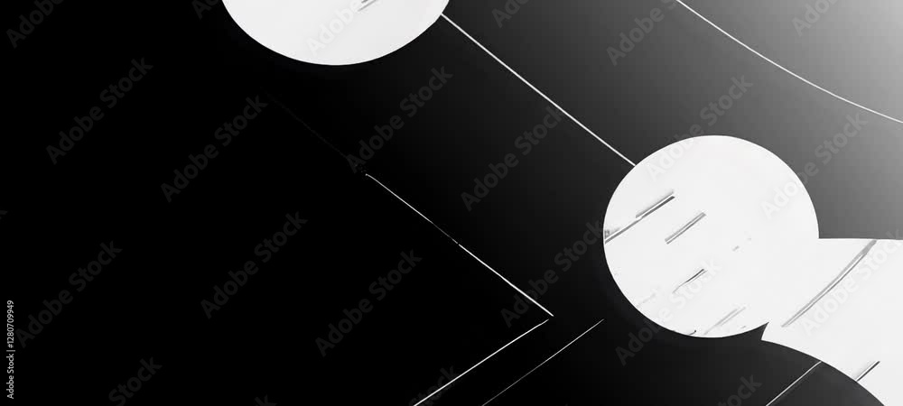 Poster dynamic abstract motion with contrasting black and white circular patterns highlighting modern desig