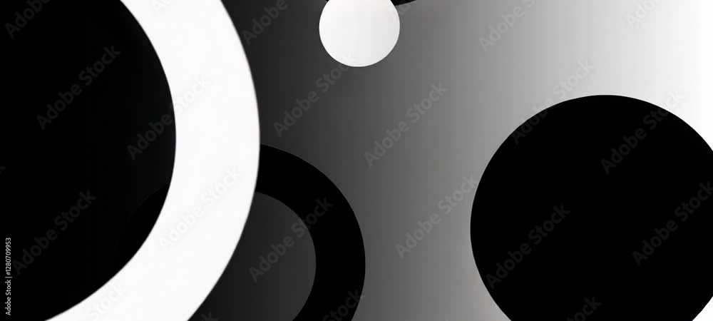 Poster dynamic abstract circles in monochrome motion creating visual rhythm