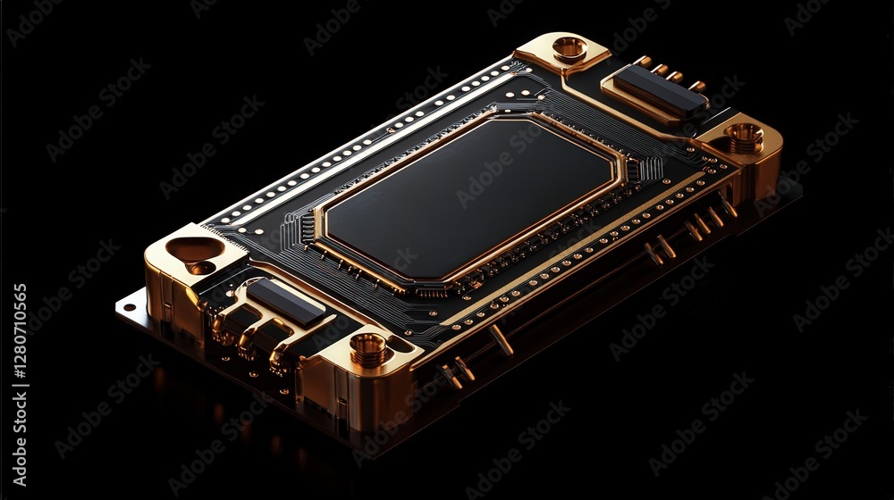 Poster microchip, designed for ultra-fast data transfer, ensuring instantaneous communication between ai sy
