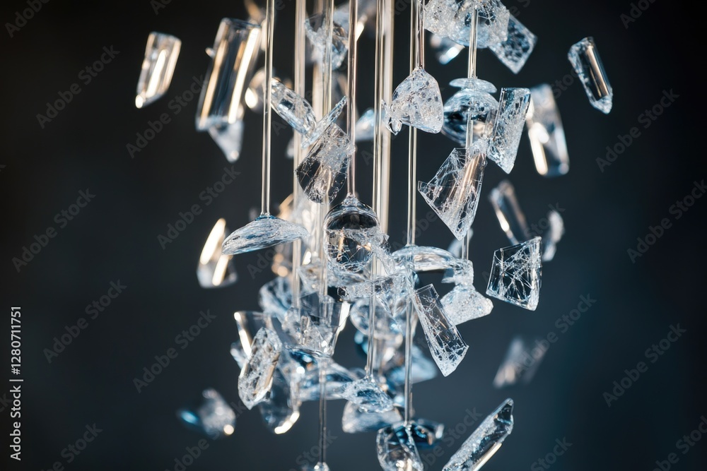 Poster A detailed view of a light fixture hanging from a ceiling, suitable for use in architectural or interior design contexts
