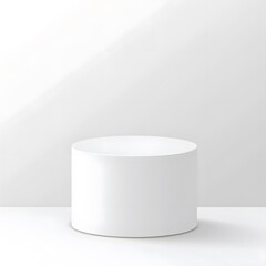 White table with a smooth surface and various items arranged on top in soft lighting