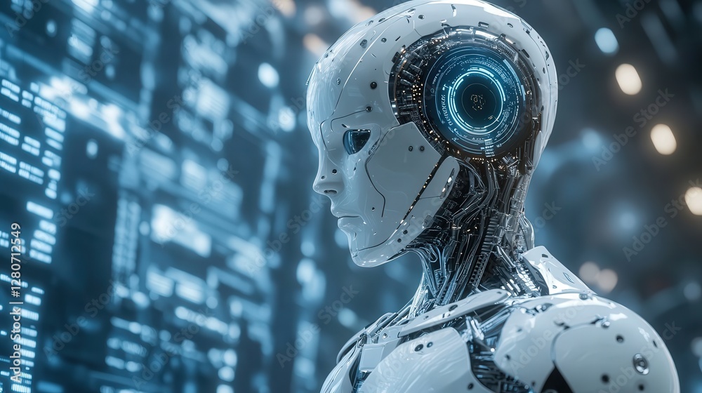 Poster ai-driven microchip, capable of self-diagnosing errors, repairing damage, and optimizing its own eff