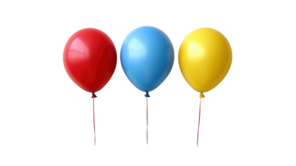 Vibrant trio of balloons bringing joy to celebrations and festive gatherings