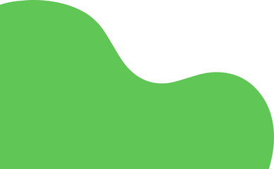 Modern green abstract wavy quarter shape