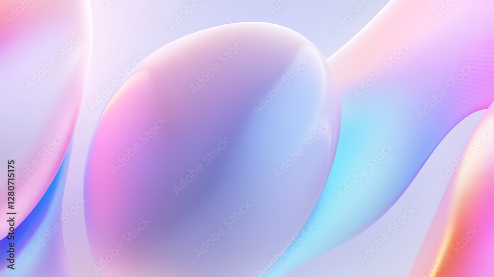 Poster softly illuminated flowing shapes create an appealing abstract composition