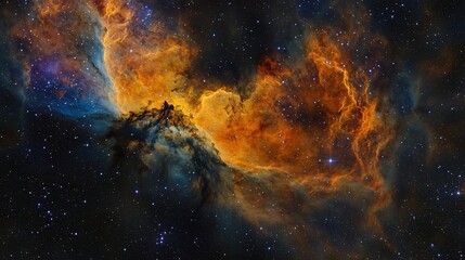 Fototapeta premium supernova remnant, showcasing the colorful aftermath of a stellar explosion.