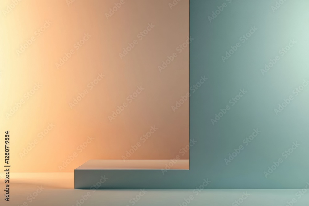 Aufkleber Modern minimalist design with soft gradients and empty space ideal for text placement. Generative AI