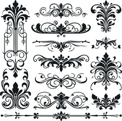 Monochrome Cosmonaut Text Dividers In Vintage Style For Decoration And calligraphic Design On White Background