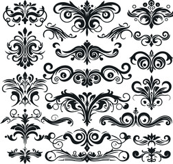 Monochrome Cosmonaut Text Dividers In Vintage Style For Decoration And calligraphic Design On White Background