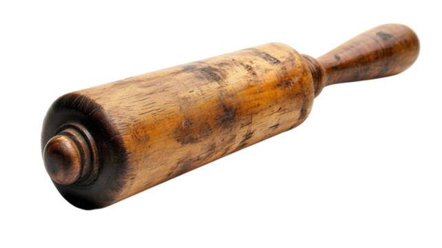 Rolling pin rests on a rustic table reflecting culinary tradition and creativity