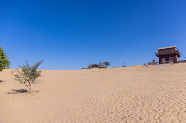 Landscape of indian thar desert of rajasthan.