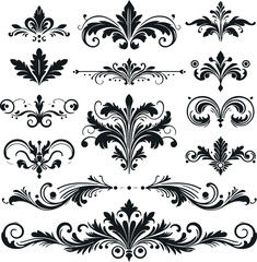 Monochrome Cosmonaut Text Dividers In Vintage Style For Decoration And calligraphic Design On White Background