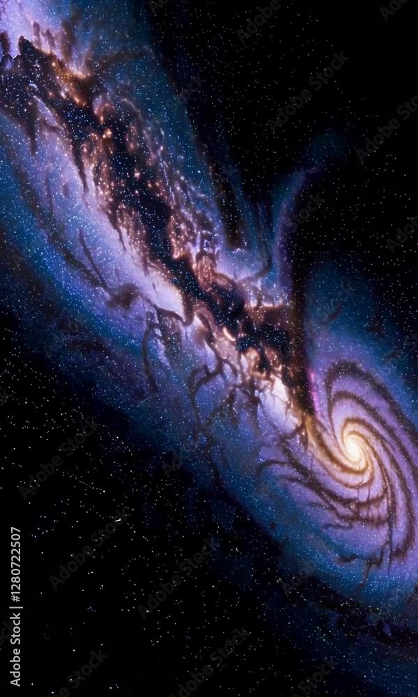 Wall mural mesmerizing cosmic spiral patterns entwined with twinkling stars in deep space