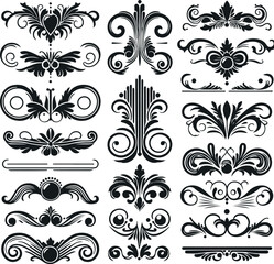 Monochrome Cosmonaut Text Dividers In Vintage Style For Decoration And calligraphic Design On White Background