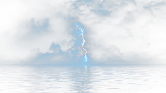 a lightning bolt in the middle of the ocean