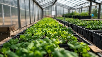 greenhouse installation with air purifiers ensuring a balanced oxygen-carbon dioxide ratio