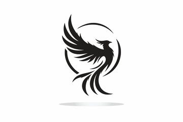 silhouette of Fenix, symbolizes freedom and adventure in black and white