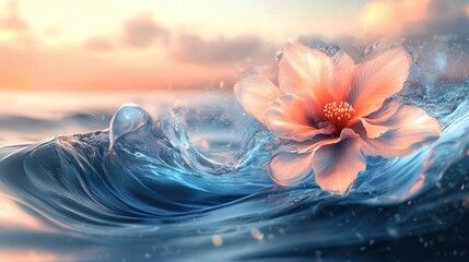 flower with wave-like petals, mimicking the ocean's rhythm.