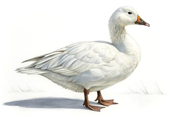 Obraz premium One White Duck on a White Background