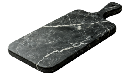 Elegant black marble serving board perfect for culinary art and entertaining guests