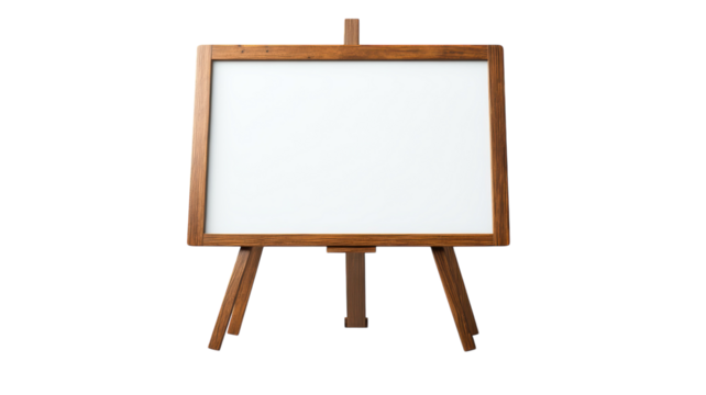 Blank canvas on wooden easel waiting for artistic expression in a sunlit studio
