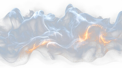a white and orange smoke on a black background