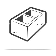 Concrete cinder block icon transparent vector isolated