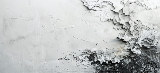 Fototapeta premium Black mold on the room wall. Fungus growth on a damp surface. Green mildew stains on the concrete after water damage. Bulging plaster background texture.