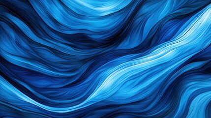 Obraz premium A mesmerizing abstract design featuring flowing waves of various shades of blue, evoking a sense of tranquility and depth.