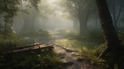 Obraz premium Ultra-Realistic Enchanted Woodland Scene