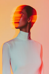 Exploring the Depths of Identity: A Captivating Portrait Blending Dreamlike States of Mind with Striking Abstract Elements and Vibrant Contrasts