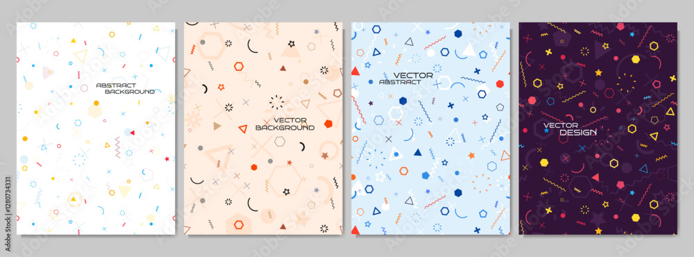 Canvas Prints vector illustration. geometry style memphis pattern shapes and lines. design elements for cover, bro