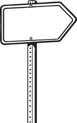  Blank Vector Outline Illustration of a Road Sign