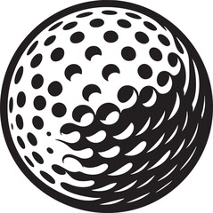  Golf Ball Vector Illustration: Outline Design with Winged Detail
