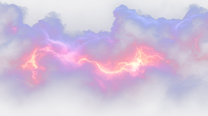 a purple and red cloud with lightnings