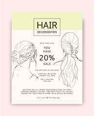 Sale voucher card template with girls