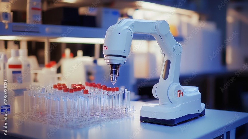 Poster robot designed for lab environments, performing complex experiments with high precision and ensuring