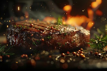 screenshot  at a steak, behance style 