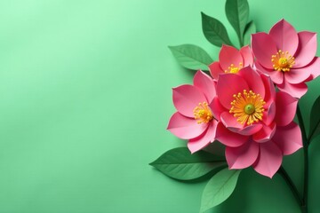 Intricate paper flower bouquet, soft green background, bouquet, design