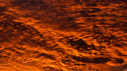 Sunset over the landscape of Central Europe, Czech Republic.