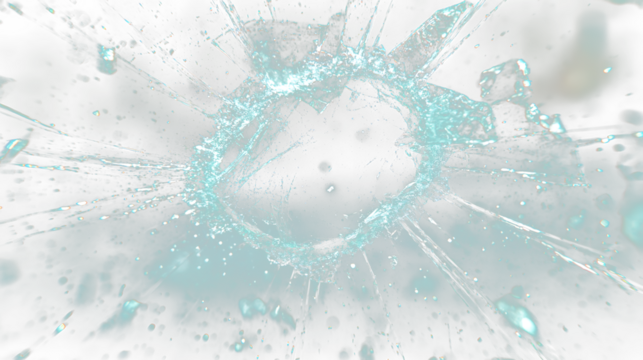 a broken glass with a hole in it