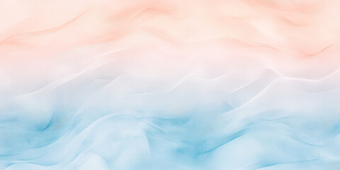 Fototapeta premium A seamless high-quality gradient wave background in pastel peach fuzz and soft chambray blue, fading into an airy, smooth composition.