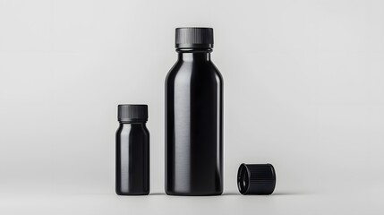 Sleek Stainless Steel Water Bottle on Pure White Background for Professional Product Photography