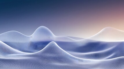 Obraz premium Abstract Digital Landscape Waves of Data Visualization
