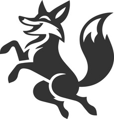 A fox leaping with a grin, appearing to play a trick vector
