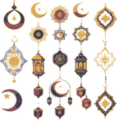 Ramadan Icons Vector Illustration