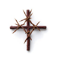 Fototapeta na wymiar A crown of thorns top view isolated on a white background
