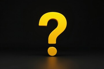 Bright yellow question mark block against stark black backdrop , solution, artwork